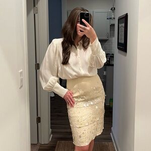 Jovani Sequined Midi Skirt